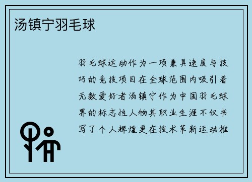 汤镇宁羽毛球